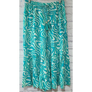True Destinations Resort Wear Beach Cover-Up Palazzo Pants Women's Large Teal